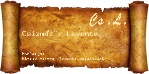 Csizmár Levente névjegykártya